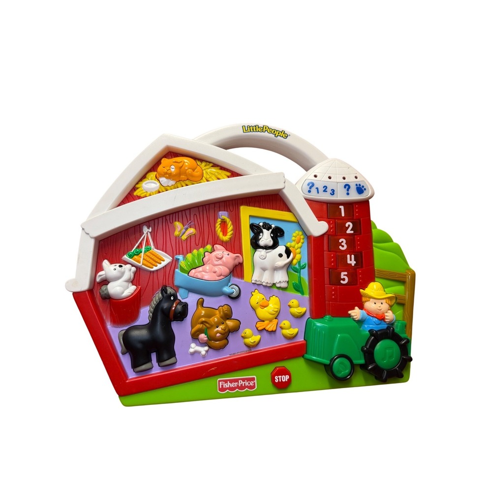 Fisher-Price Little People Animal Sounds Farm Toy Red Barn Music Numbers 2005